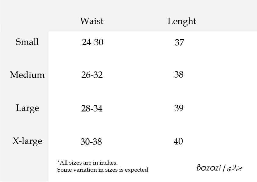 Trousers Size Chart