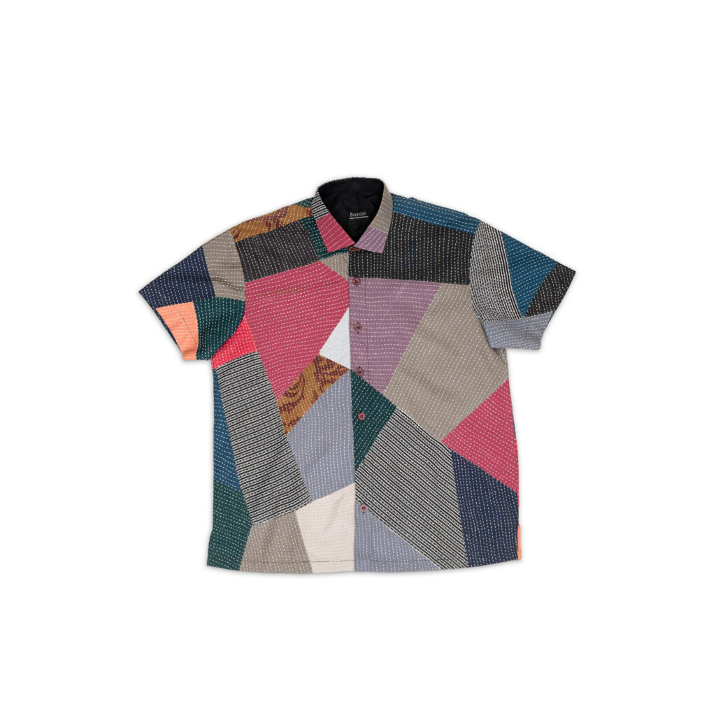 Kantha Work Patched Bazazi Shirt